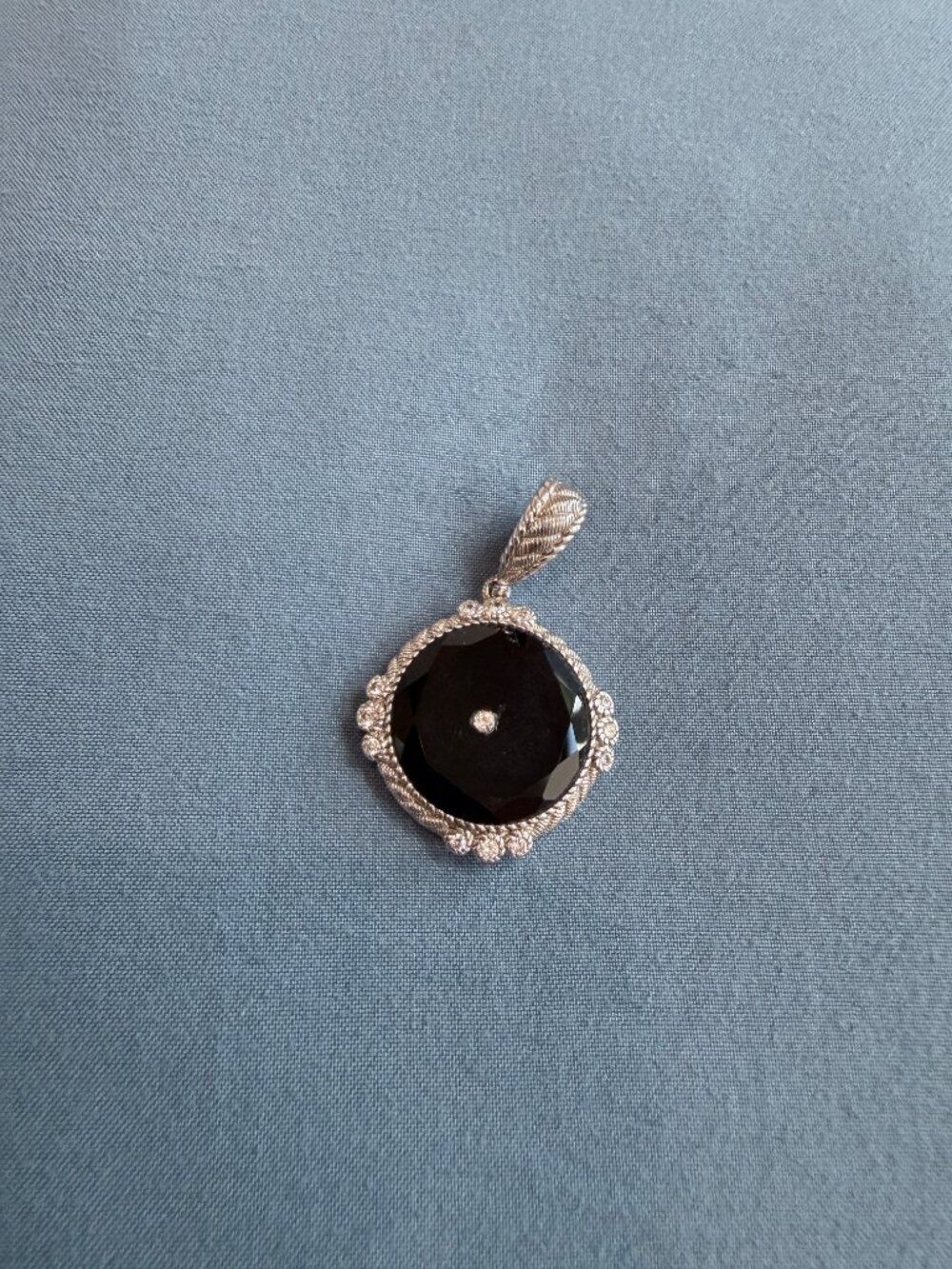 Judith Ripka Onyx CZ Enhancer Pendant Sterling Silver